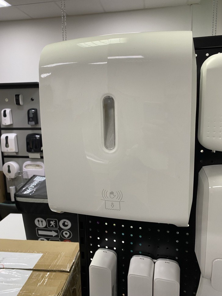 Диспенсер рулонных бумажных полотенец WisePro K660A-W со втулкой автоматический Белый / 71801