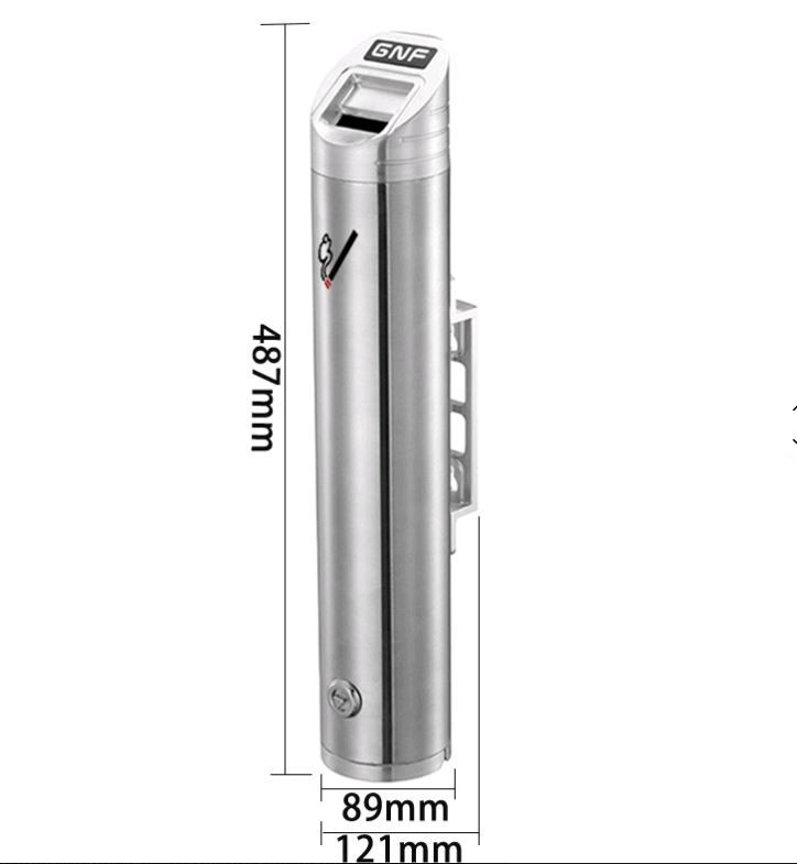 Пепельница настенная уличная металл WisePro Нерж сталь / 82-4