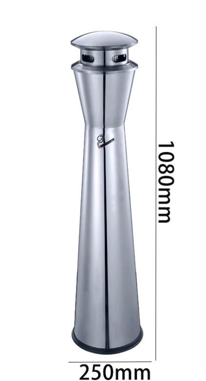 Пепельница уличная металл WisePro Хром / 82-6