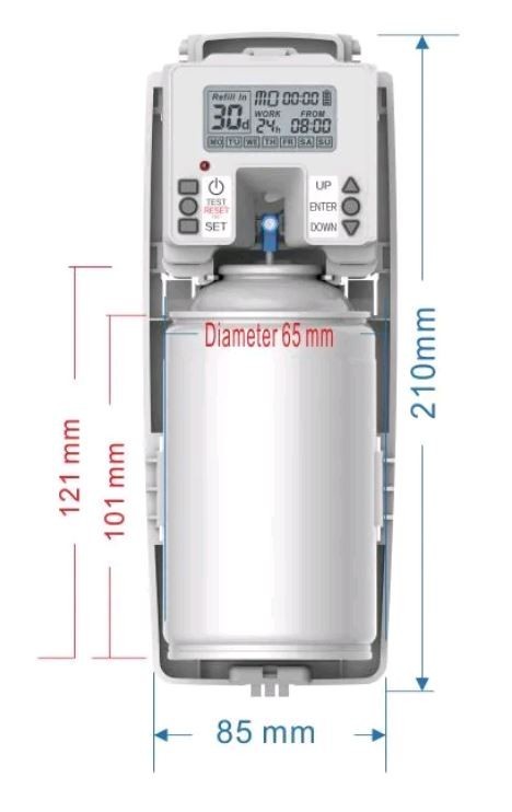 Автоматический освежитель воздуха программируемый АЭРОЗОЛЬНЫЙ Хром WisePro K110-AH10-С / 71001