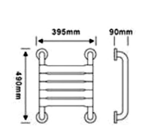 Поручень для людей с ограниченными возможностями WisePro 49 см двойной металл+ABS пластик / 80-22