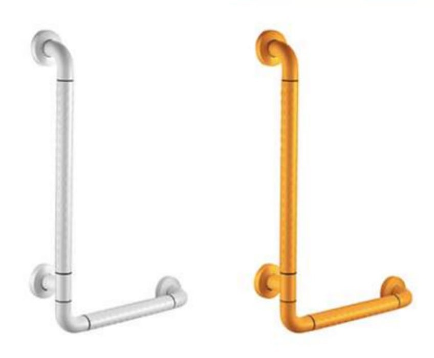 Поручень для людей с ограниченными возможностями WisePro 50 см изогнутый металл+ABS пластик / 80-20