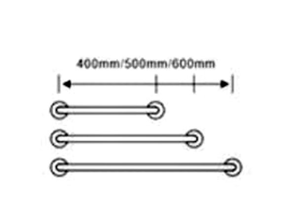 Поручень для людей с ограниченными возможностями WisePro 50 см прямой настенный металл+ABS пластик / 80-27