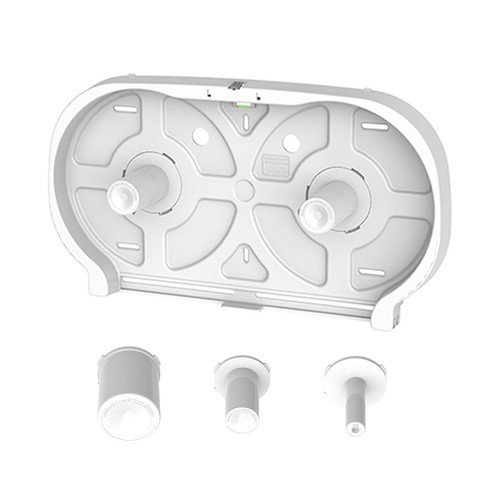 Диспенсер туалетной бумаги WisePro K670-W двойной для средних и больших рулонов пластик белый / 71511