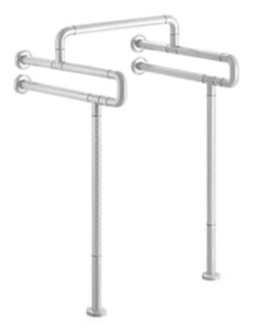 Поручень для людей с ограниченными возможностями WisePro 60 см двойной с опо ...