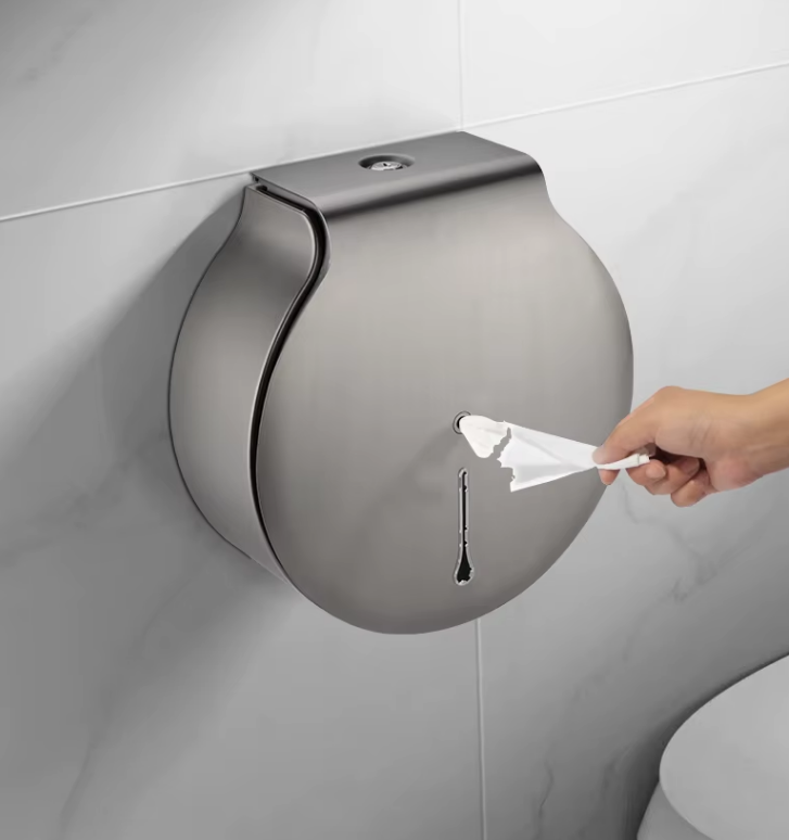 Диспенсер туалетной бумаги с центральной вытяжкой WisePro нерж сталь / 77-61