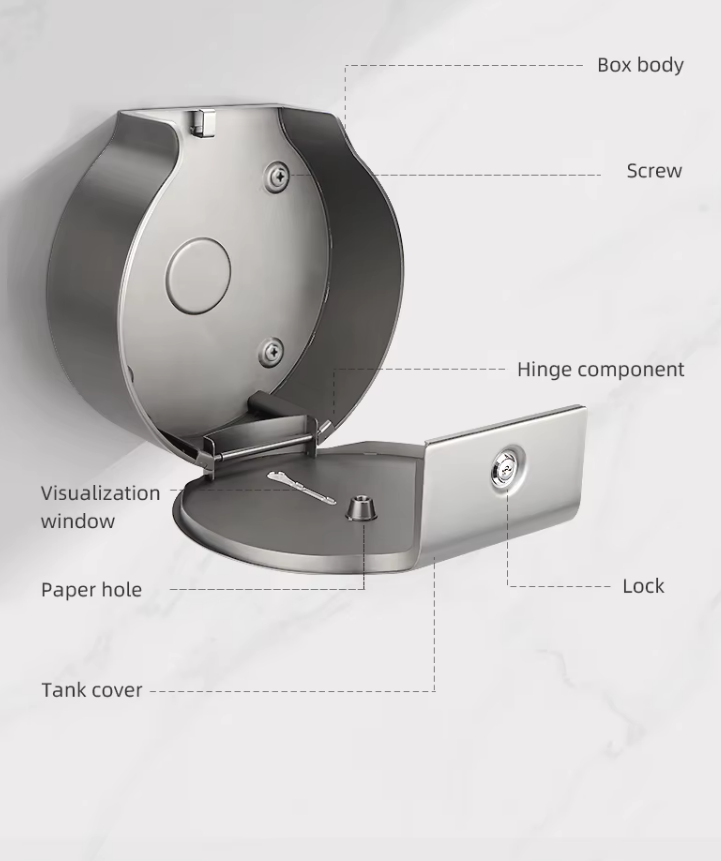 Диспенсер туалетной бумаги с центральной вытяжкой WisePro нерж сталь / 77-61