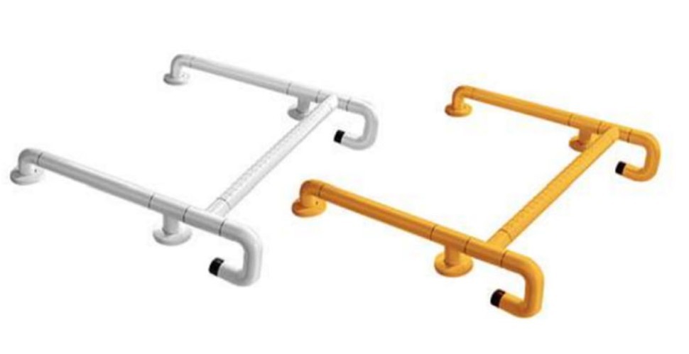 Поручень для людей с ограниченными возможностями WisePro 60 см двойной с перекладиной металл+ABS пластик / 80-24