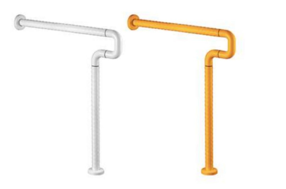 Поручень для людей с ограниченными возможностями WisePro 60 см изогнутый c опорой в пол металл+ABS пластик / 80-16