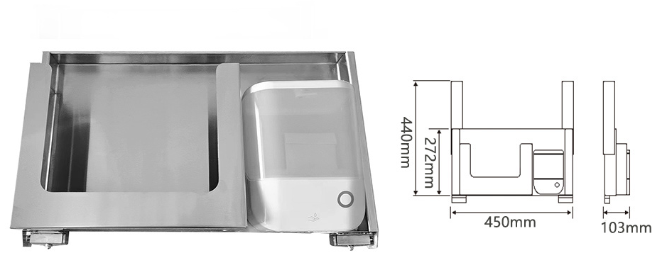 Встраиваемый блок выдвижной диспенсер полотенец+дозатор мыла WisePro за зеркалом Нерж сталь Матовая сталь / 78-5