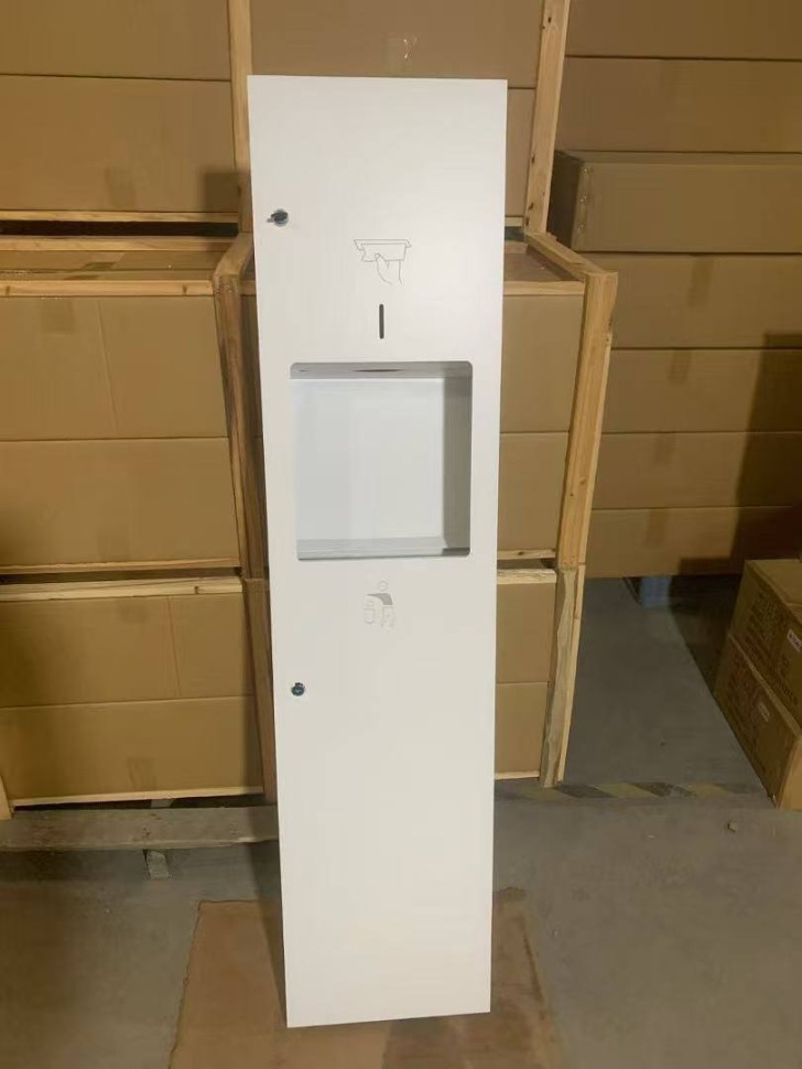 Встраиваемый блок диспенсер листовых полотенец и урна WisePro нерж сталь / 79-12