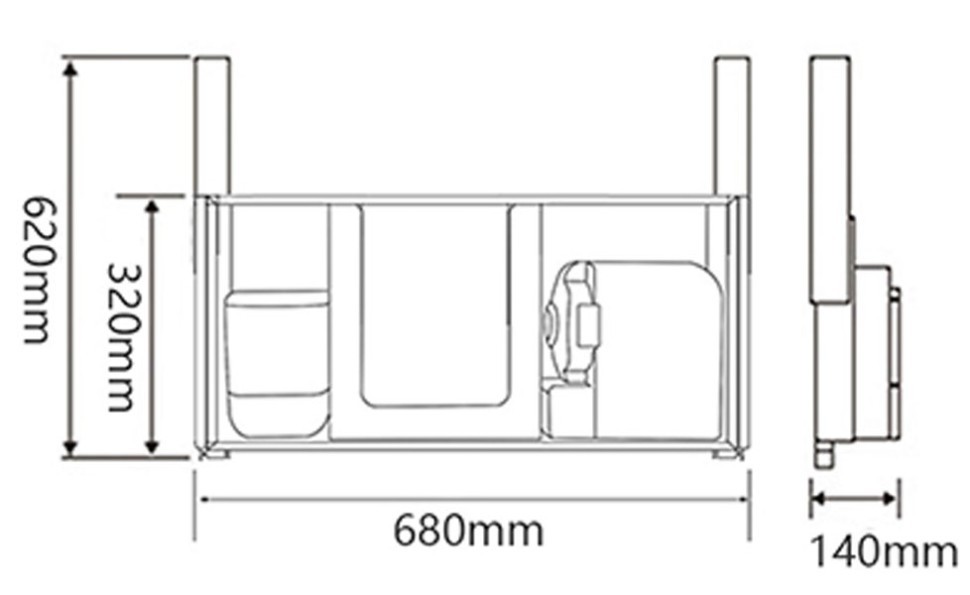 Встраиваемый блок диспенсер листовых полотенец, дозатор мыла, сушилка для рук WisePro за зеркалом Нерж сталь Матовая сталь / 78-8