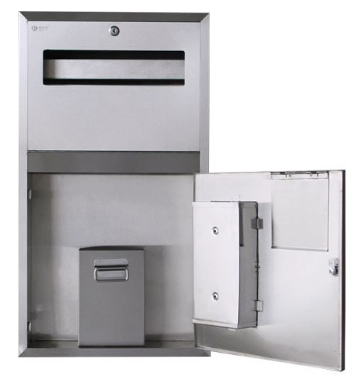 Встраиваемый блок Диспенсер покрытий+Держатели туалетной бумаги+Урна WisePro Нерж сталь / 79-25