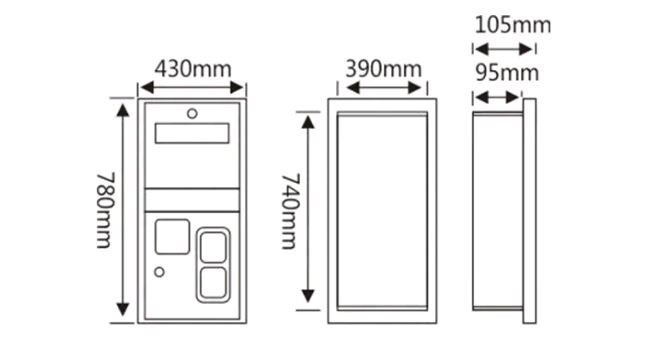 Встраиваемый блок Диспенсер покрытий+Держатели туалетной бумаги+Урна WisePro Нерж сталь / 79-25