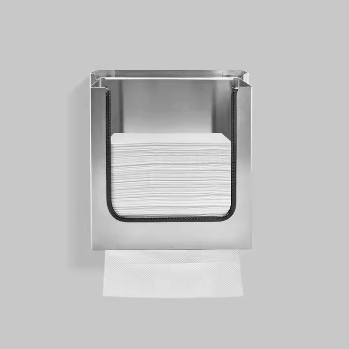 Встраиваемый выдвижной диспенсер листовых полотенец Z сложения за зеркалом WisePro Нерж сталь Матовая сталь / 78-2