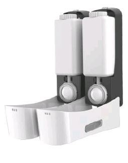 Дозатор для жидкого ДЕЗ СРЕДСТВА двойной WisePro H8202-WD наливной механический 2*350 мл, белый / 70003