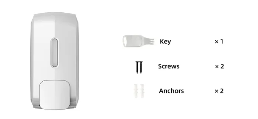 Дозатор для жидкого МЫЛА и ГЕЛЯ WisePro K210M-WS наливной механический 1000 мл, с регулировкой дозы, белый / 71005