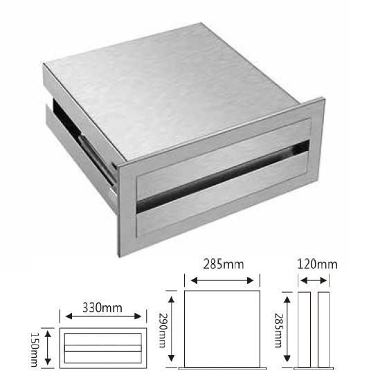 Встраиваемый диспенсер листовых полотенец за зеркалом v и z сложения WisePro Нерж сталь Матовая сталь / 79-15