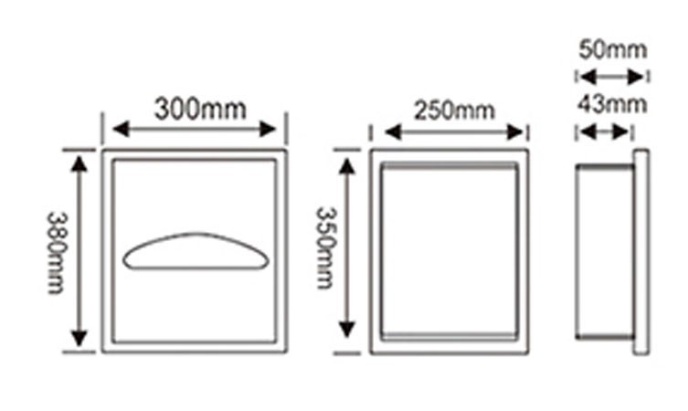 Встраиваемый диспенсер покрытий на унитаз 1/4 покрытия WisePro Нерж сталь / 79-23