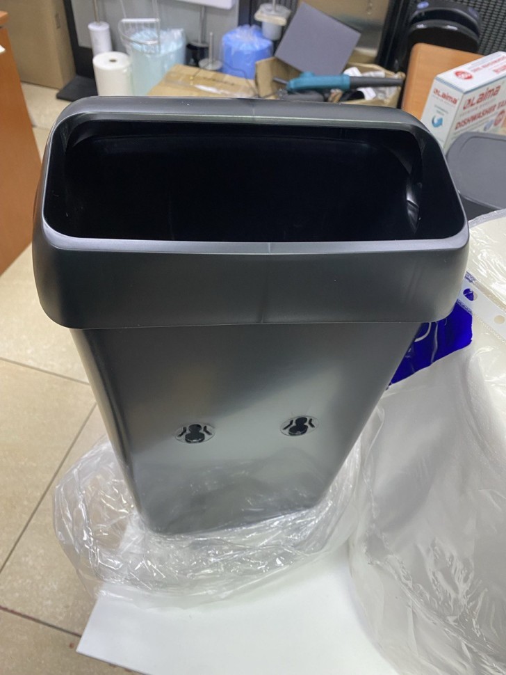 Урна для мусора WISEPRO 11 литров черная пластик с крышкой-воронкой / 71902