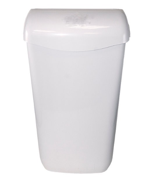 Урна для мусора WISEPRO 23 литра белая пластик с крышкой-воронкой / 71901