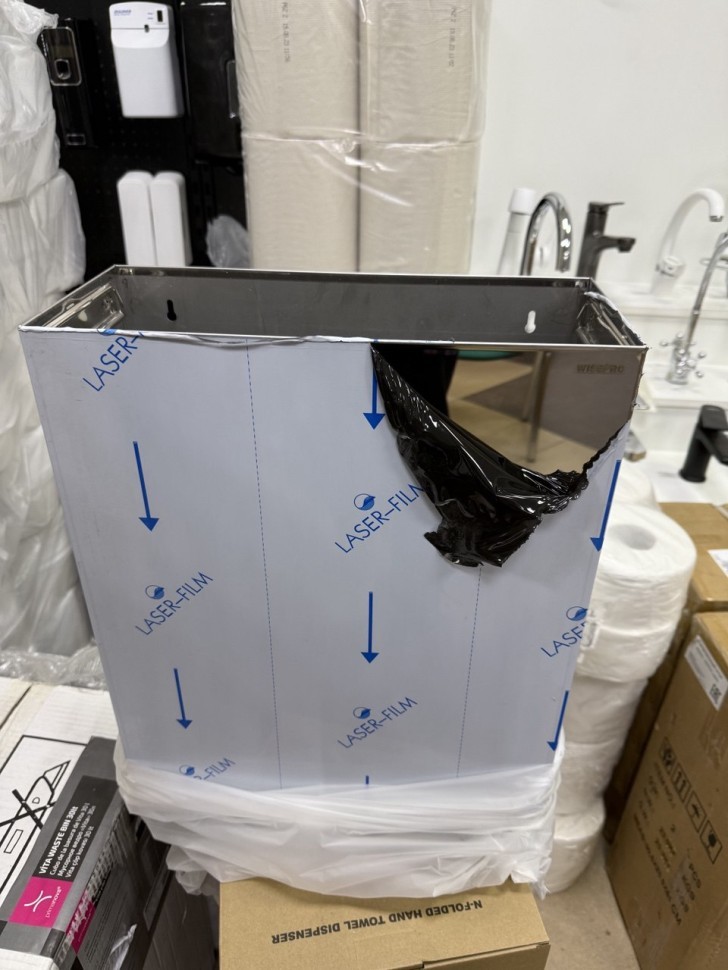 Урна настенная 24 л WisePro нержавеющая сталь хром / 77-50CH