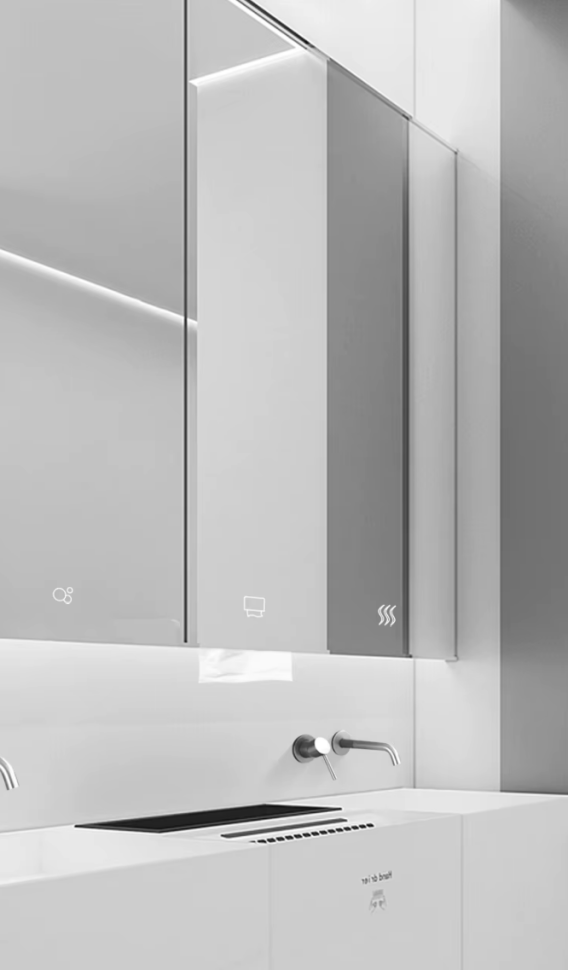 Зеркальный блок 3в1 WisePro с встроенными дозатором 1,5л+дисп полотенец+сушилка для рук / 78-12