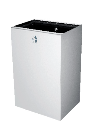 Урна настенная 40 л WisePro нержавеющая сталь с держателем пакета / 77-63