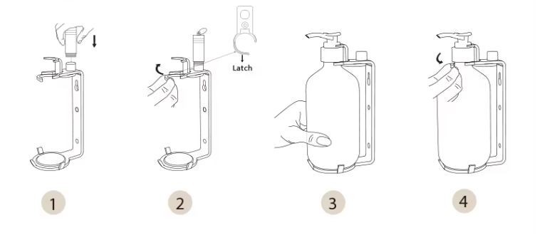 Держатель для флакона Двойной настенный с замком WisePro Черный / 77-53
