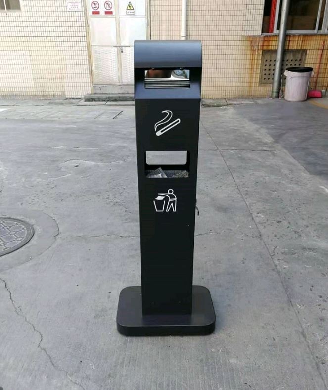 Урна с пепельницей уличная металл WisePro Черная / 82-2