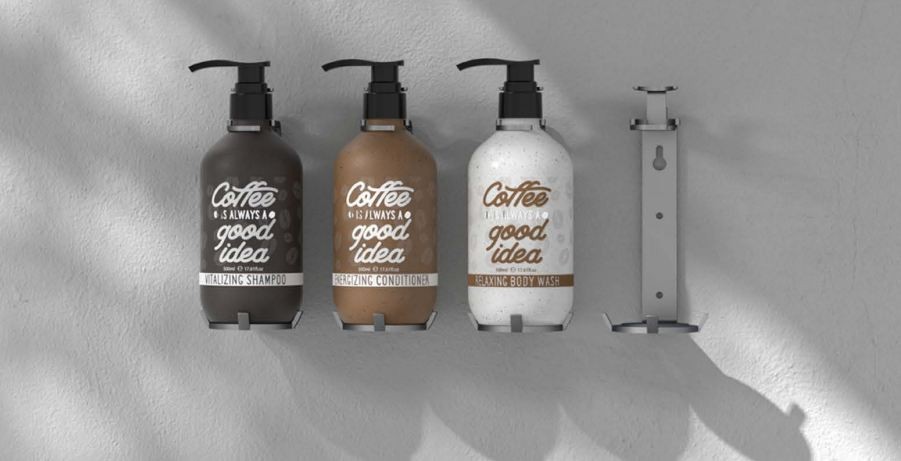 Держатель для флакона настенный с замком WisePro Черный / 77-52