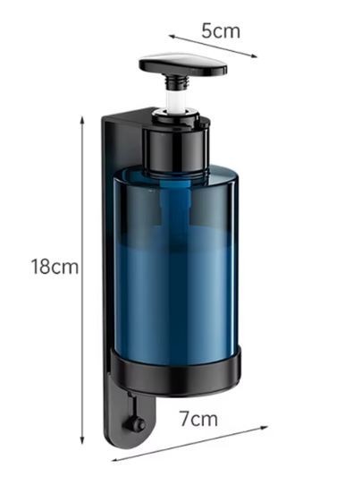 Держатель с флаконом для жидкостей настенный одинарный WisePro Черный / 77-58