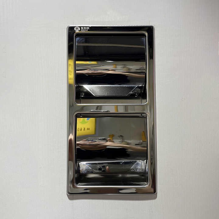 Держатель туалетной бумаги встраиваемый горизонтальный WisePro на 2 рулона металл хром / 79-27