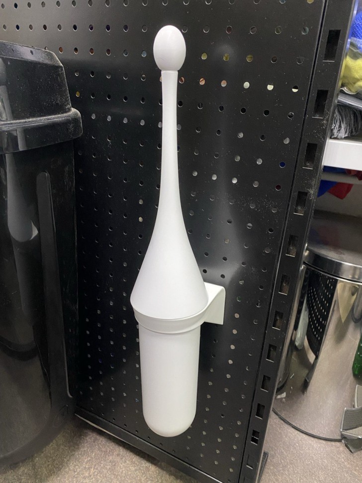 Ершик для унитаза WisePro настенный пластик белый без логотипа / 73500