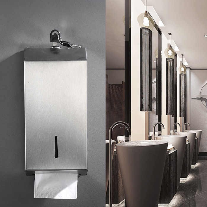 Диспенсер для листовой туалетной бумаги WisePro металл Матовая сталь / 77-44M