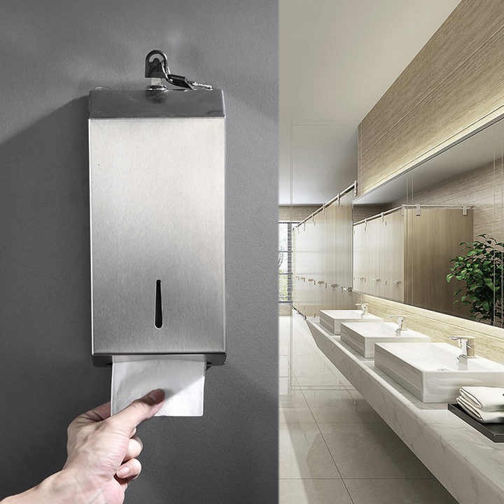 Диспенсер для листовой туалетной бумаги WisePro металл Матовая сталь / 77-44M