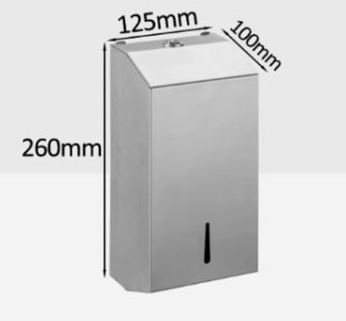 Диспенсер для листовой туалетной бумаги WisePro металл Матовая сталь / 77-44M