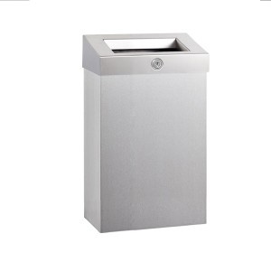 Металлическая урна WISEPRO настенная с замком 12 л нерж сталь Хром / 77-67CH