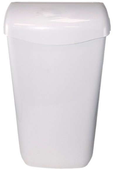 Настенная урна WISEPRO 11л пластик белая с крышкой-воронкой / 71904