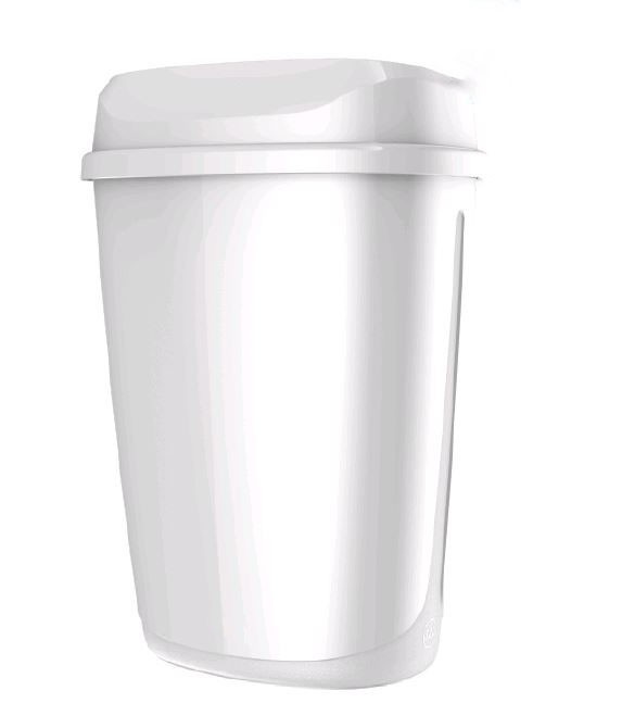 Настенная урна WisePro PB3201-W 32л пластик Белая с крышкой-воронкой / 71900