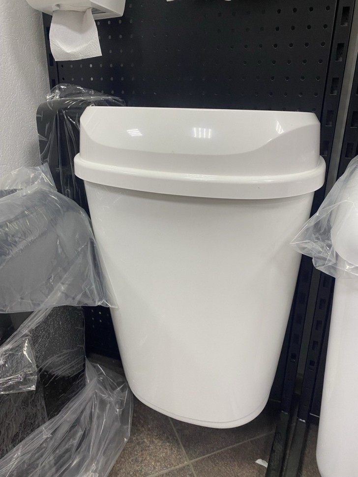 Настенная урна WisePro PB3201-W 32л пластик Белая с крышкой-воронкой / 71900